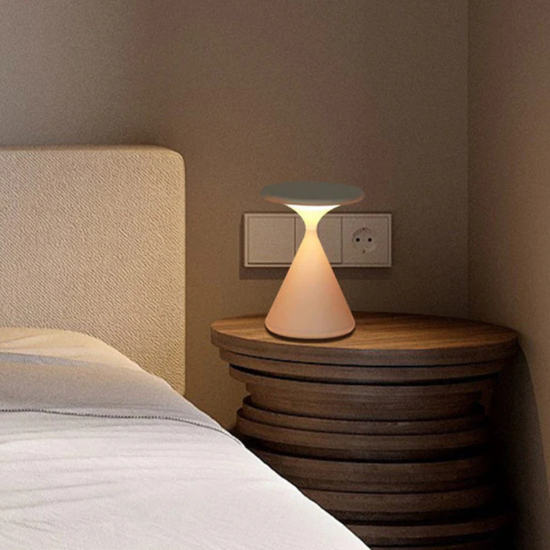 Luxe Draadloze Tafellamp met Zandloperdesign