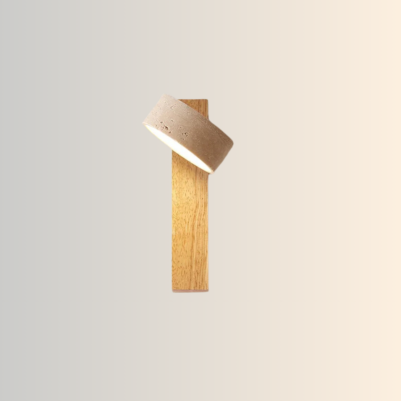 Japanse Stijl Wandlamp | Wabi Sabi Steen & Hout Elegantie