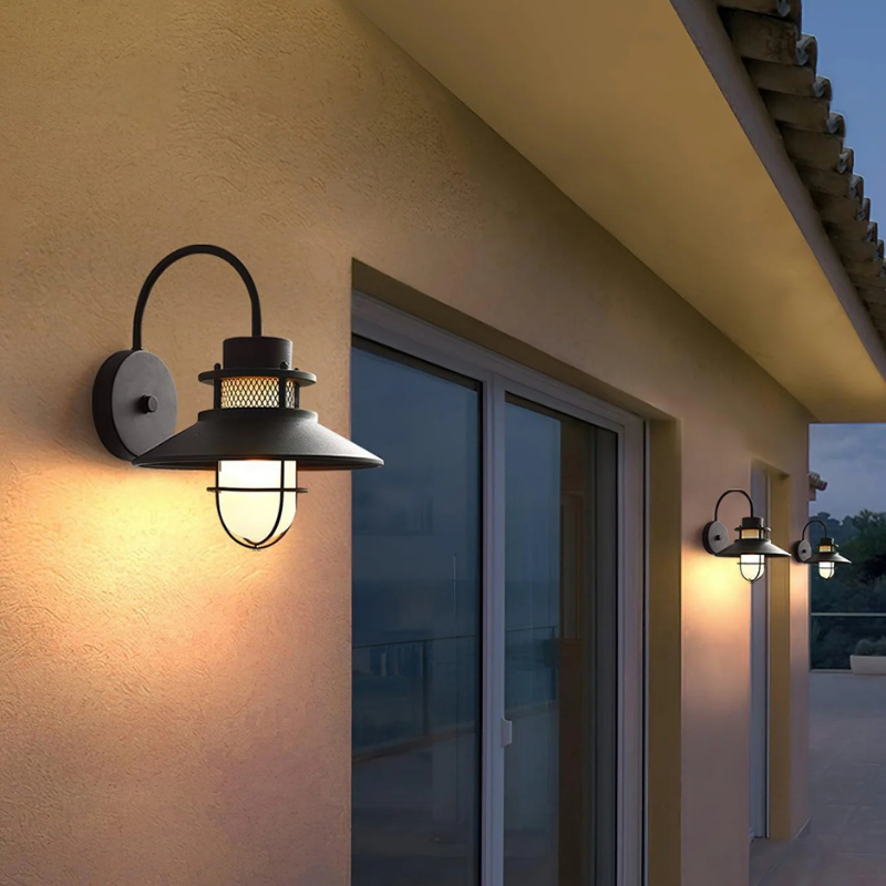 Industriële Zwart Metaal Buitenwandlamp