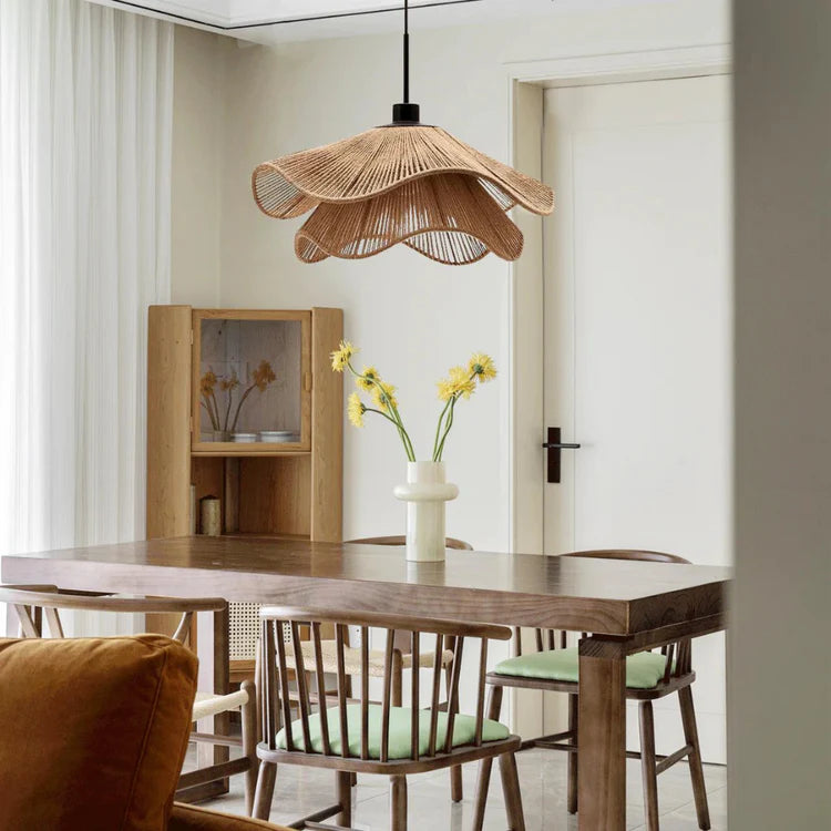 Elegant Jute Boho Blauweregen Hanglamp