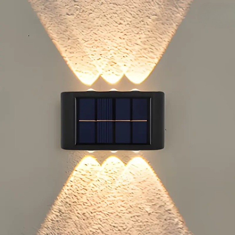 6 LED Solar Buitenlamp – Energiezuinige Wandverlichting voor Tuin en Terras