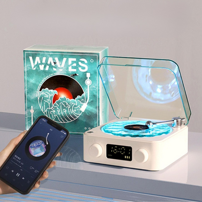 Retro Witte Ruis Bluetooth Speaker met Omgevingslicht