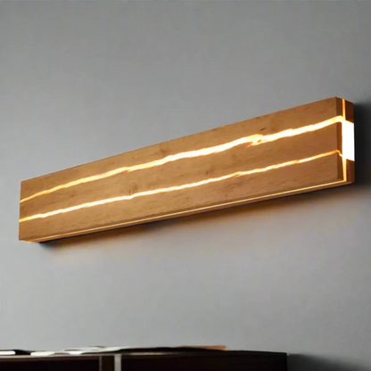 Moderne Houtcrack Wandlamp – Natuurlijk Hedendaags Design