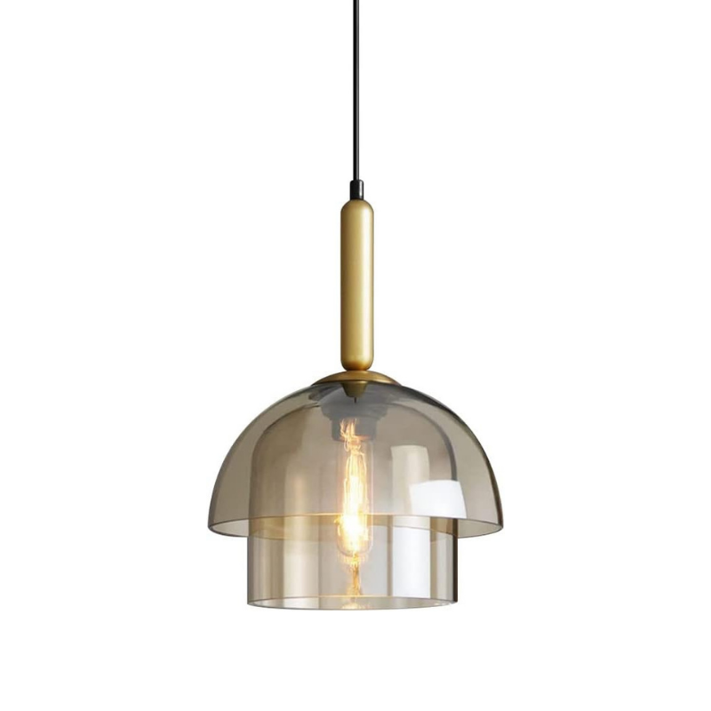 Moderne Cognackleurig Glas Luxe Hanglamp