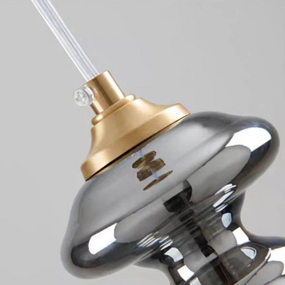 Moderne Grijze Glas Hanglamp met Sterrenhemel Effect