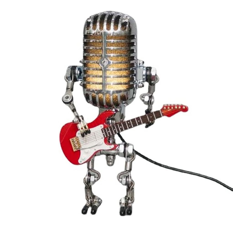 Stijlvolle Omvix Robot Tafellamp met Gitaar
