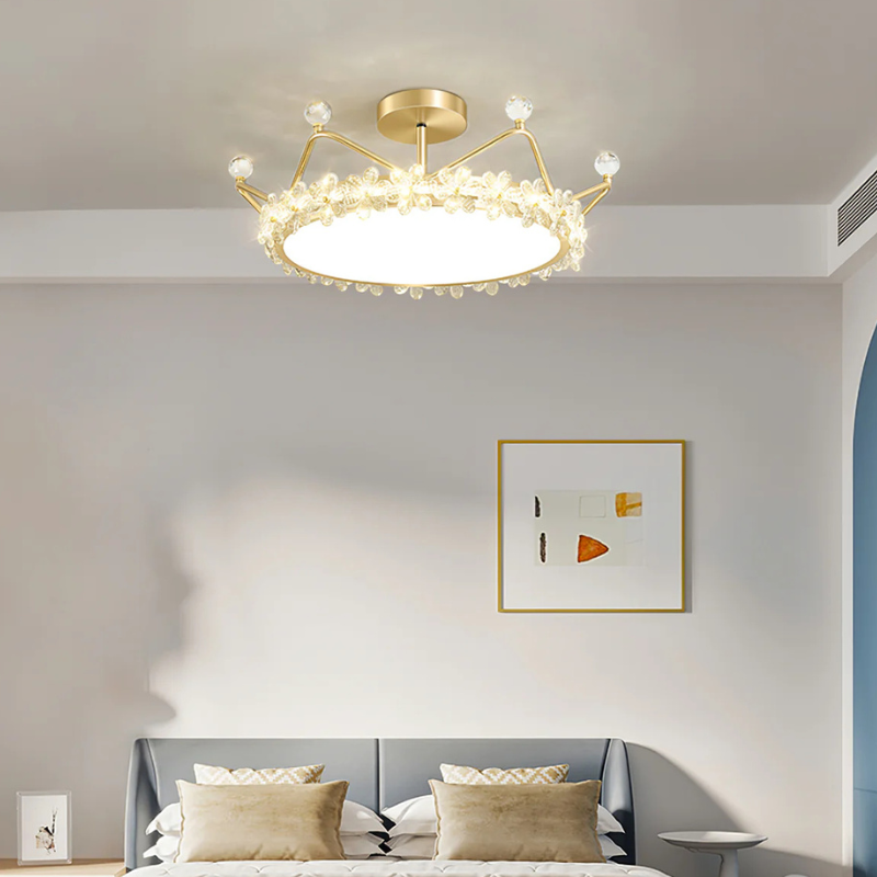 Bloem Bladkroon Plafondlamp met  Gouden Afwerking