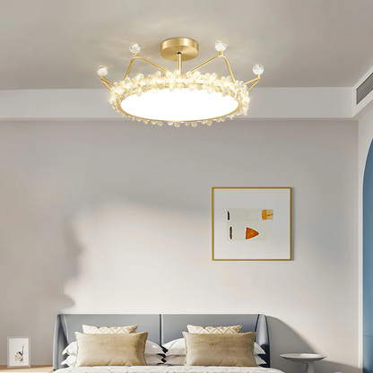 Bloem Bladkroon Plafondlamp met  Gouden Afwerking