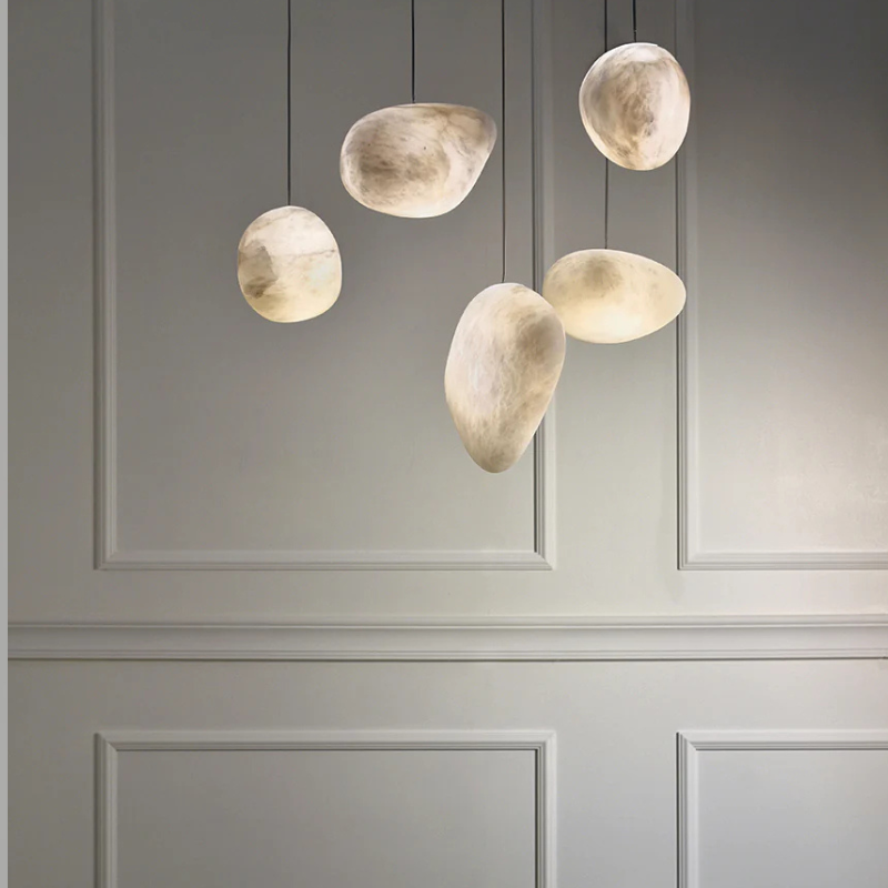 Moderne Albast Natuursteen Hanglamp)