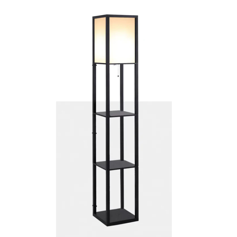 Boekenkast met Ingebouwde Lamp met Opbergrekken