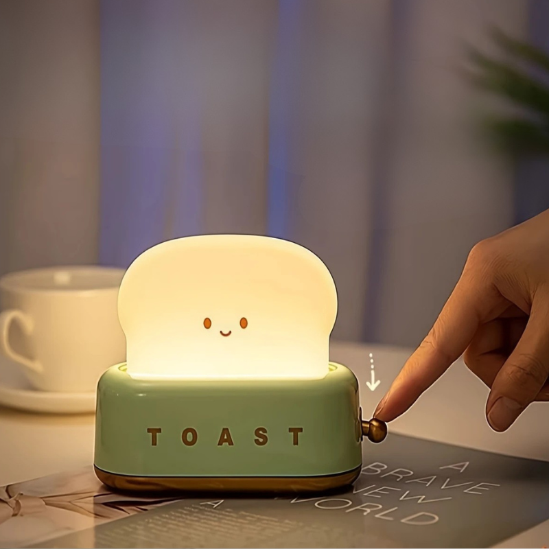 Toaster Vorm LED Nachtlamp – Oplaadbare Tafellamp met Warme Sfeerverlichting