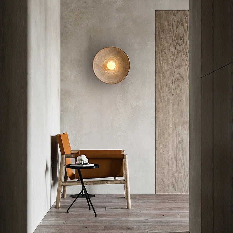 Retro Keramische Stijl Hars Ronde LED Wandlamp