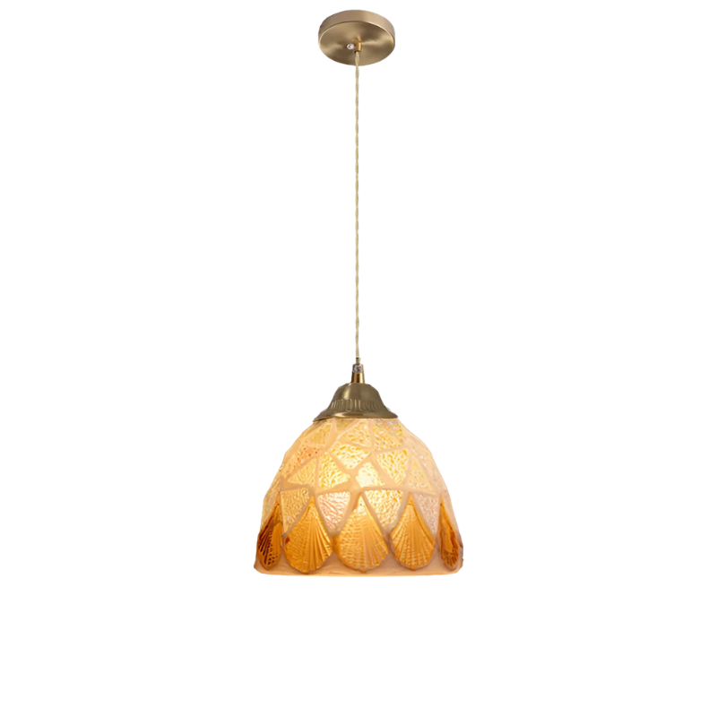Retro Kleurrijke Schelp Handgemaakt Messing Hanglamp