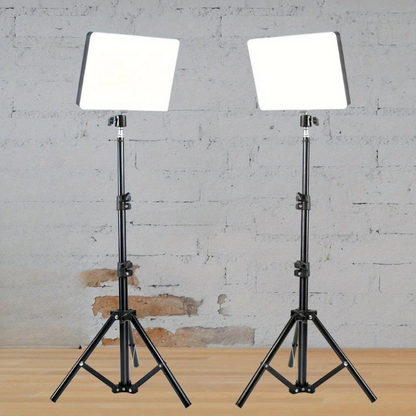 LumaGlow | Live Streaming Plat paneel Ringlamp met Statief en USB-Aansluiting
