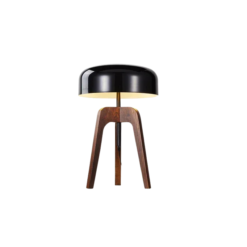 Luxe Houten en Chroom Vloerlamp