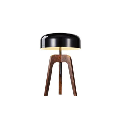 Luxe Houten en Chroom Vloerlamp