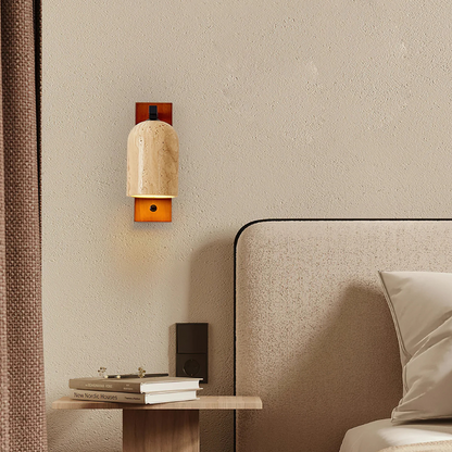 Moderne Travertin Hout Luxe Wandlamp