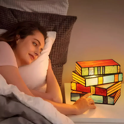 BookGlow Gestapelde Boeken Mozaïek Tafellamp