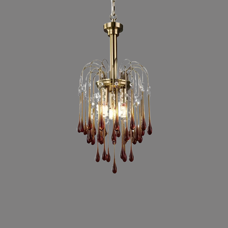 Teardrop Luxe Kristallen Waterval Messing Kroonluchter