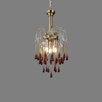 Teardrop Luxe Kristallen Waterval Messing Kroonluchter