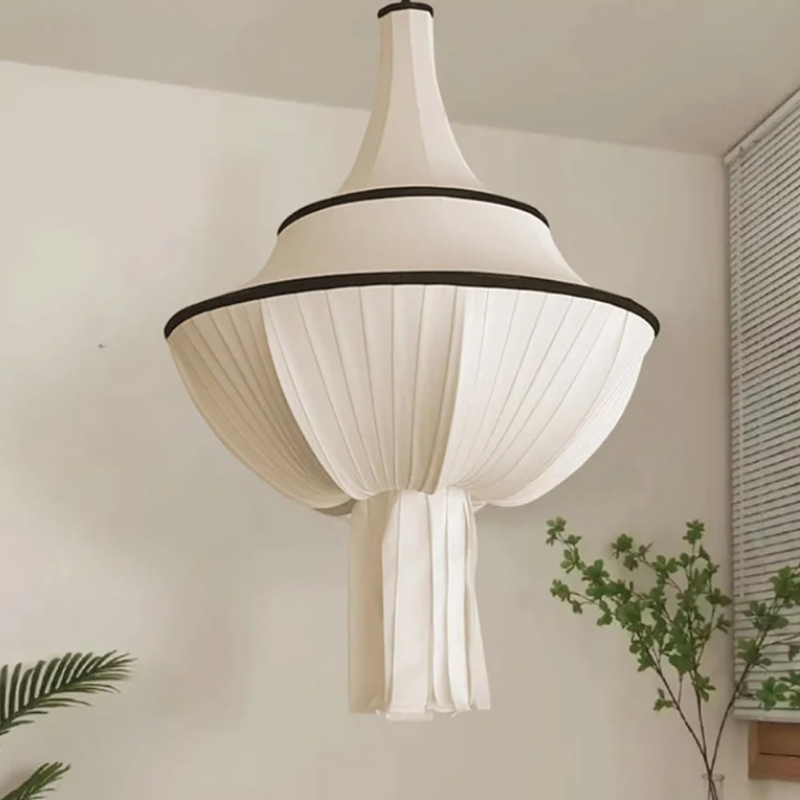 Franse Stijl Stoffen KapHanglamp met Warme Licht