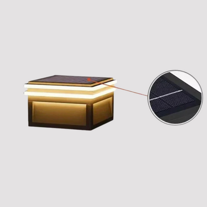 Moderne Vierkante RVS Solar Buitenlamp