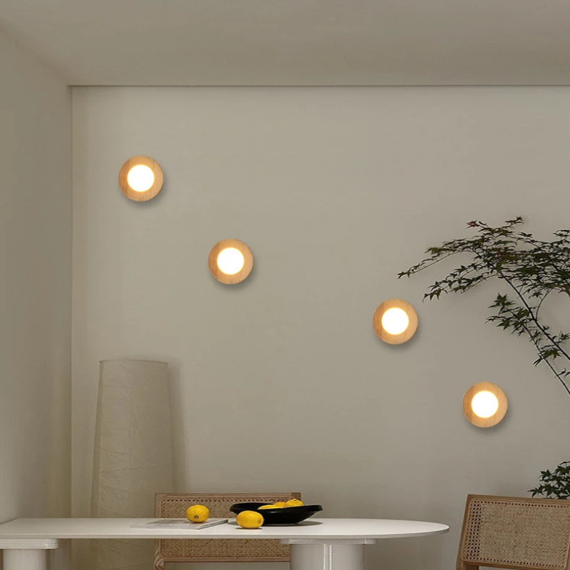 Walnoot Houten Plafondlamp met LED Spotlight