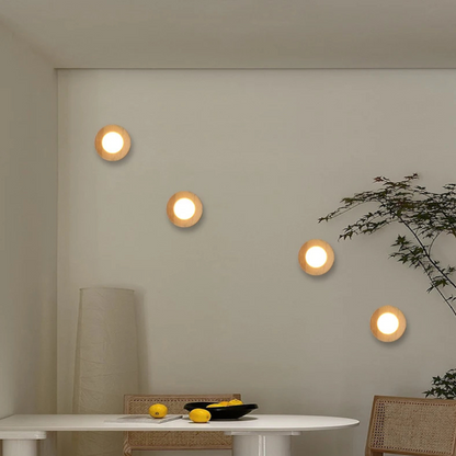 Walnoot Houten Plafondlamp met LED Spotlight