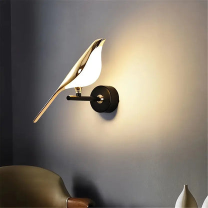 Moderne LED Vogelontwerp Wandlamp met Metalen Afwerking