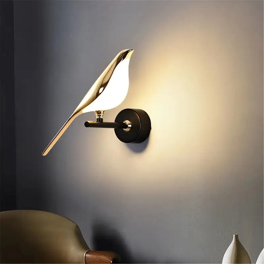 Moderne LED Vogelontwerp Wandlamp met Metalen Afwerking