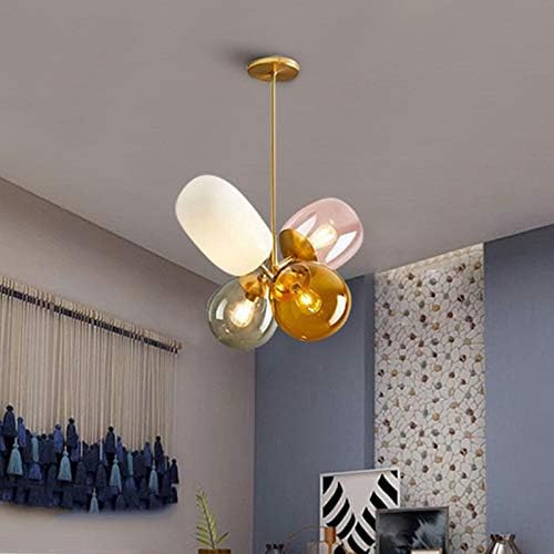 Luminara Tak Art Deco Glas-in-Lood Kroonluchter