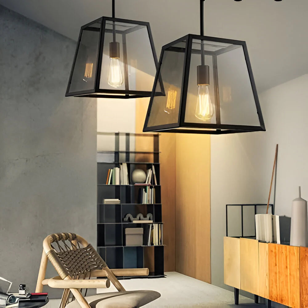 Retro Industriële Stijl Glazen Hanglamp