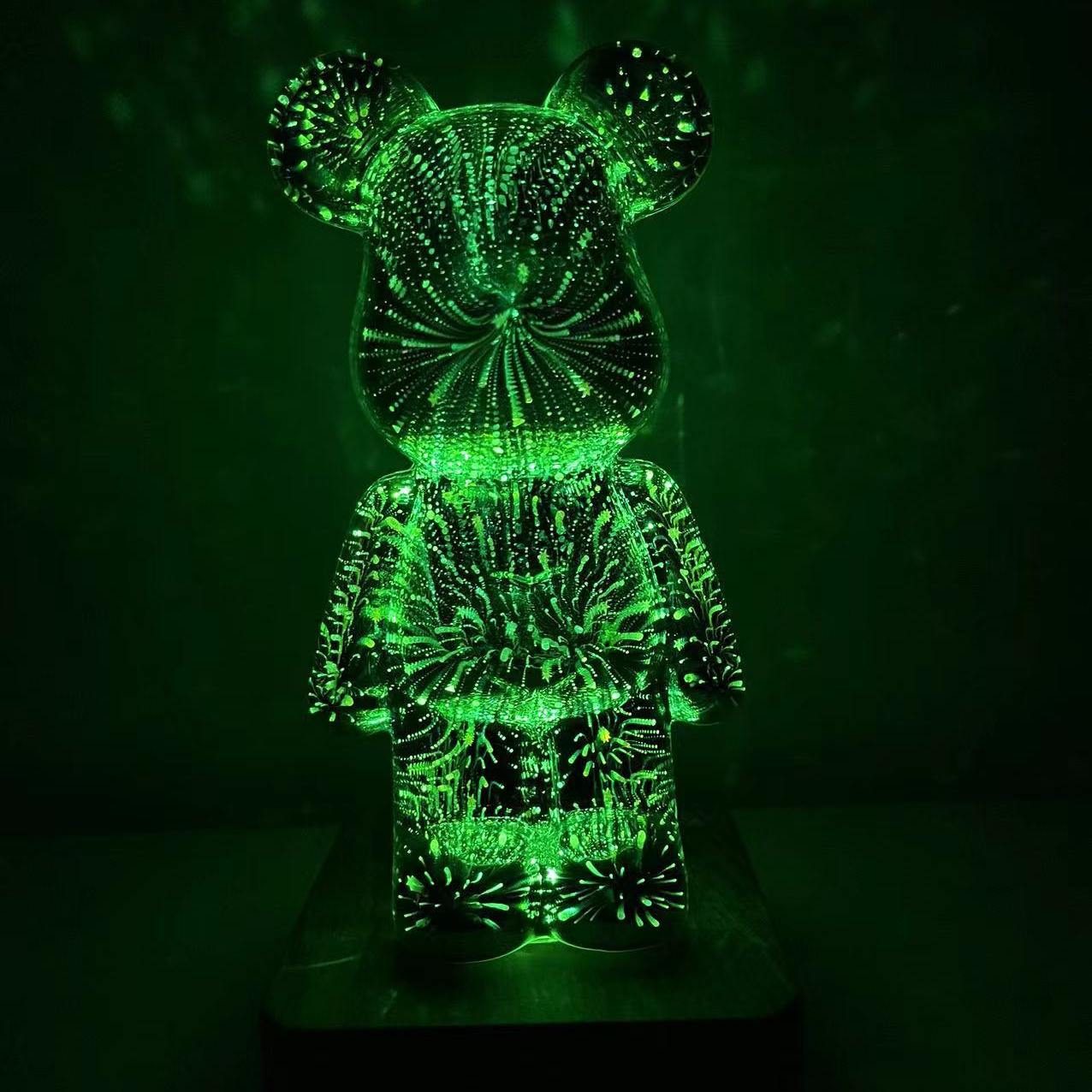 Teddybeer Kleurrijk 3D-Glaseffect Nachtlamp