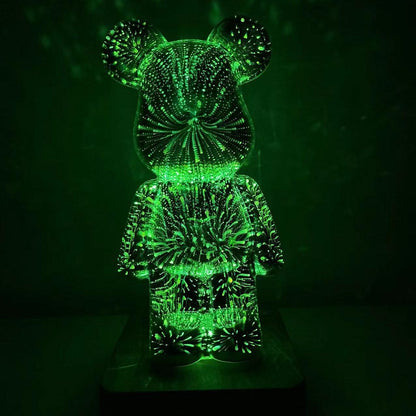 Teddybeer Kleurrijk 3D-Glaseffect Nachtlamp