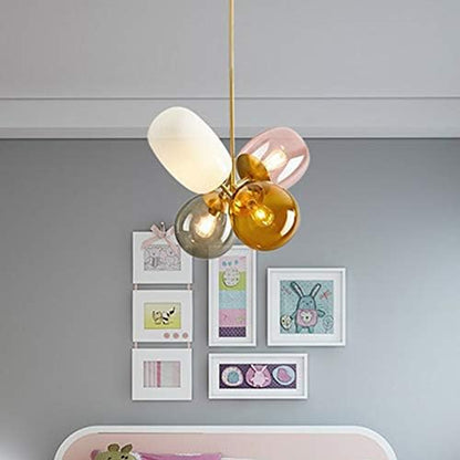 Luminara Tak Art Deco Glas-in-Lood Kroonluchter