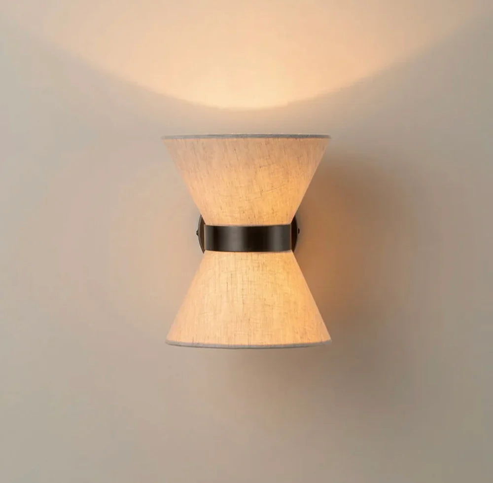 Wabi Sabi Wandlamp met Stoffen Kap
