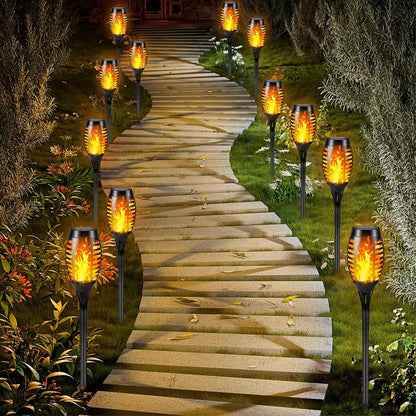 Solar LED Tuinlampen met Flikkerende Vlam – Set van 4/8/12 Stuks
