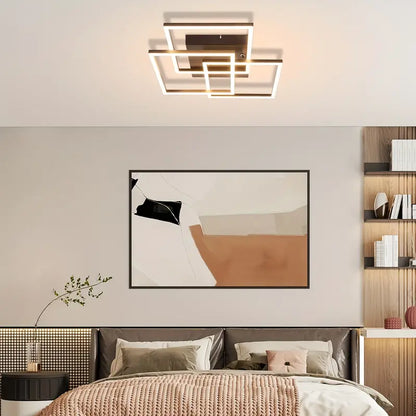 Dimbare LED Plafondlamp met Afstandsbediening en Modern Geometrisch Design