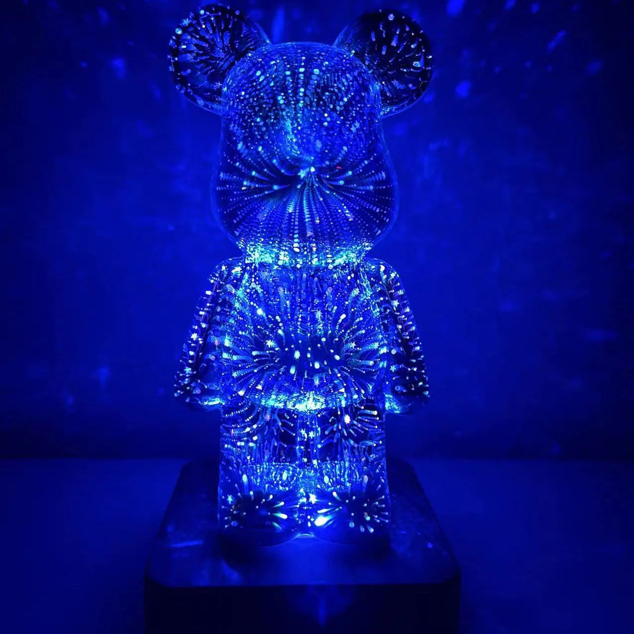 Teddybeer Kleurrijk 3D-Glaseffect Nachtlamp