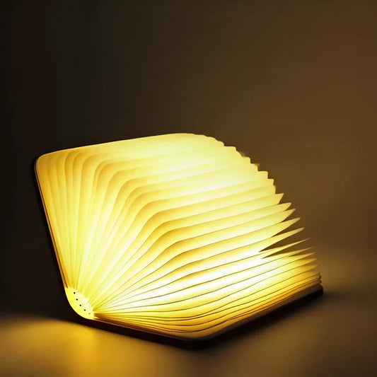 Lichtboek Sfeervolle Houten Lamp in Boekvorm