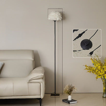 Elegante Vloerlamp met Verenlook en USB LED Licht