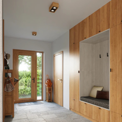 Moderne Vierkante Plafondlamp van Natuurlijk Hout