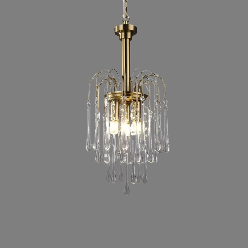 Teardrop Luxe Kristallen Waterval Messing Kroonluchter