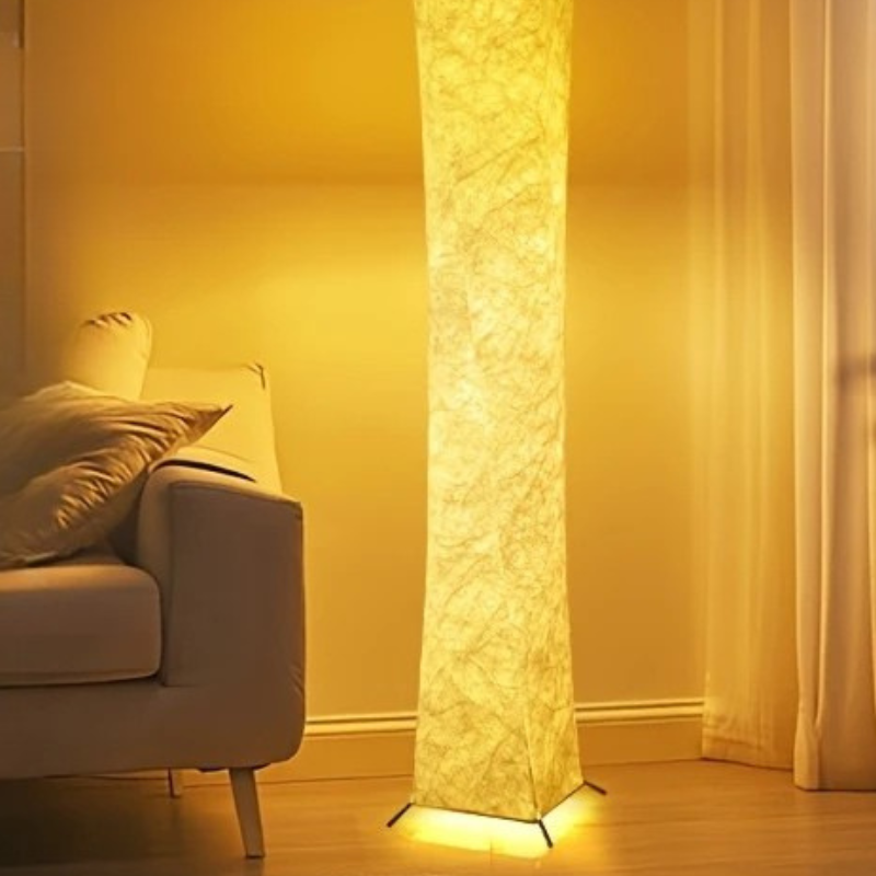 Moderne Dimbare LED Vloerlamp met IJzeren Voet en Stoffen Kap