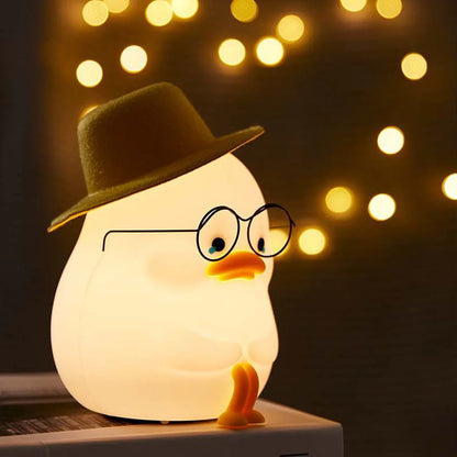 Zacht Silicone Warm Licht Huilende Eend Nachtlamp