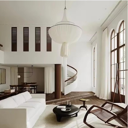 Franse Stijl Stoffen KapHanglamp met Warme Licht