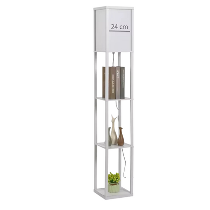Boekenkast met Ingebouwde Lamp met Opbergrekken