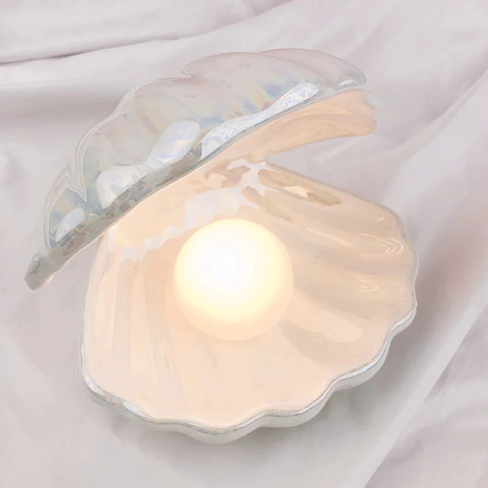 Warme LED Zeemeermin Parel Nachtlamp