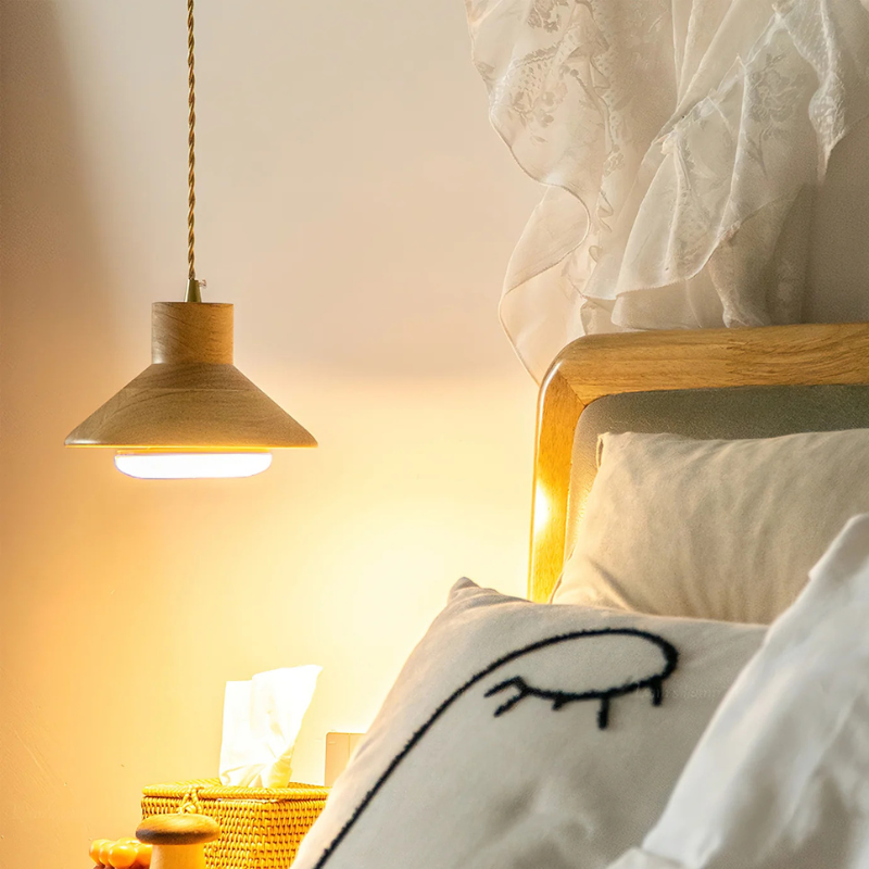 Moderne Hout Natuurlijke Warmte Hanglamp
