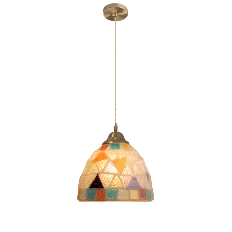 Retro Kleurrijke Schelp Handgemaakt Messing Hanglamp